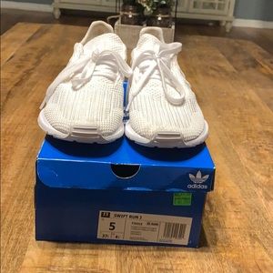 Adidas shoes size 5 Y Fit like a 6.5/7 in women.